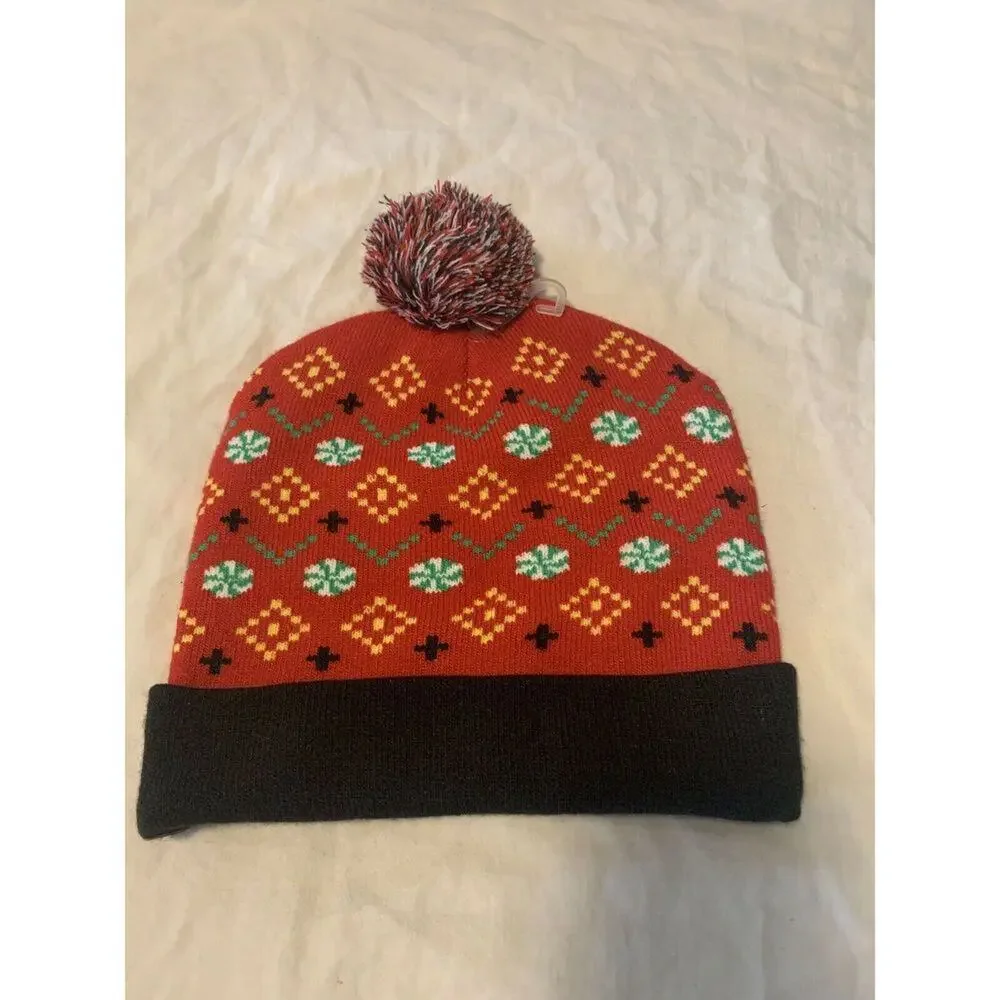 One SZ Fits All Ski Hat Naughty/Nice W Reversible